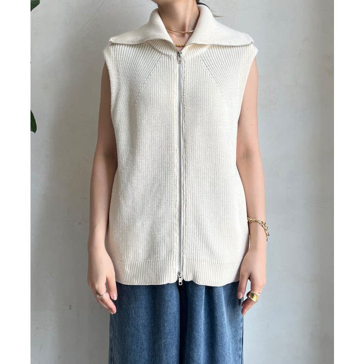 DouDou】W 畦編みジップニットベスト[品番：PALW0006390]｜PAL GROUP