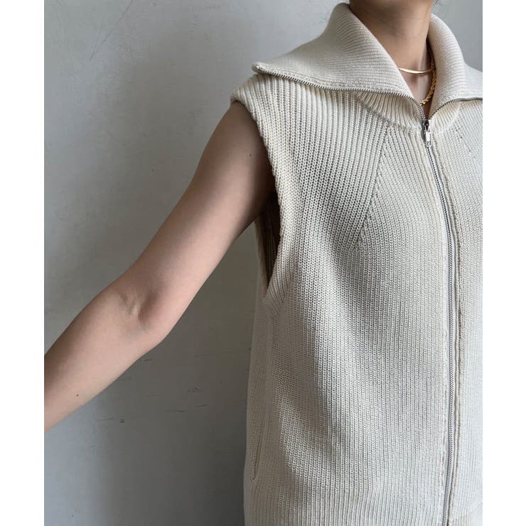 DouDou】W 畦編みジップニットベスト[品番：PALW0006390]｜PAL GROUP