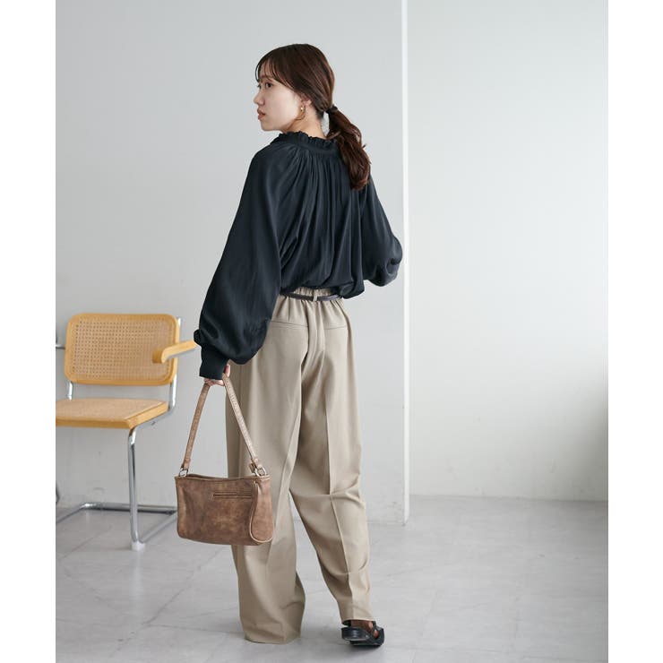 【Discoat】メモリーサテンギャザースキッパーブラウス | PAL GROUP OUTLET | 詳細画像24 