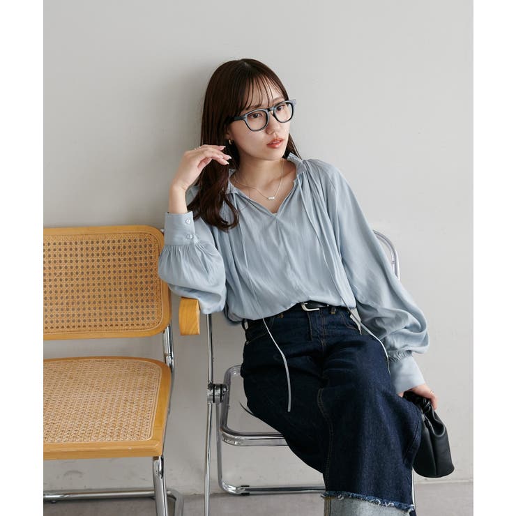 【Discoat】メモリーサテンギャザースキッパーブラウス | PAL GROUP OUTLET | 詳細画像37 