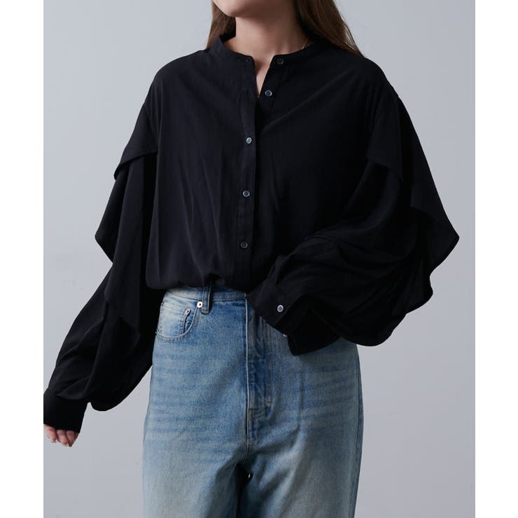 BK | 【Lui's】ラッフルスリーブシャツ | PAL GROUP OUTLET