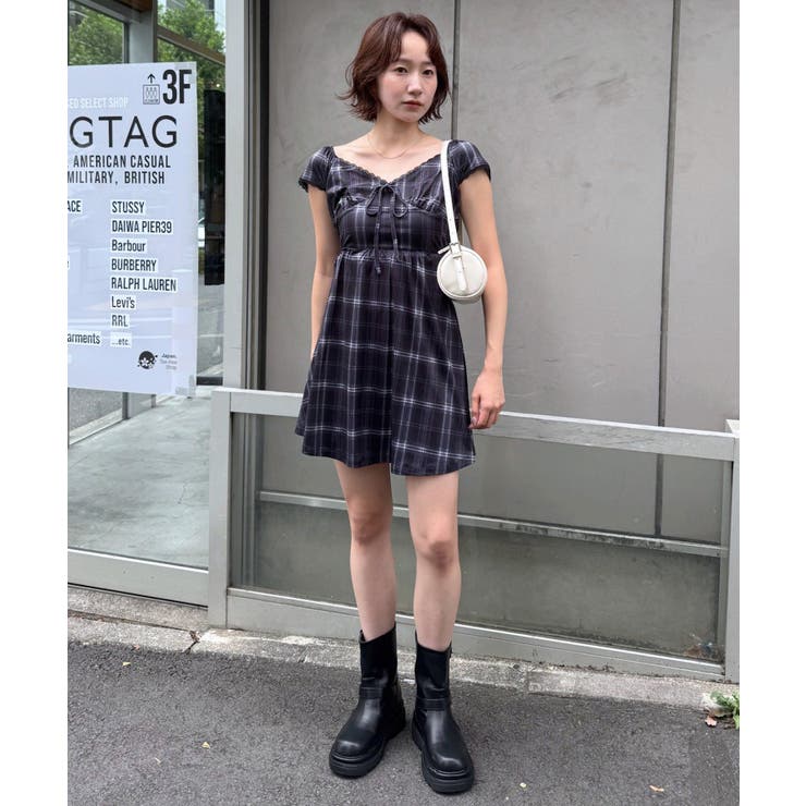 【mystic】[mline]シアーチェック カットミニワンピース | PAL GROUP OUTLET | 詳細画像12 