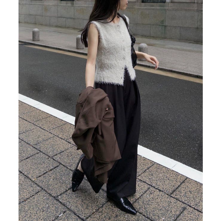 CAPRICIEUX LE'MAGE】スパンコールフェザーベスト[品番：PALW0006538