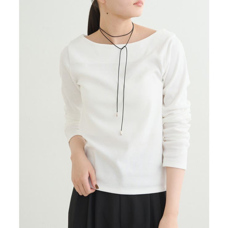 【earthy_】リブボートネックトップス | PAL GROUP OUTLET | 詳細画像9 