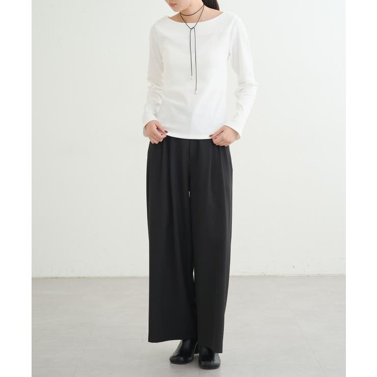 【earthy_】リブボートネックトップス | PAL GROUP OUTLET | 詳細画像2 