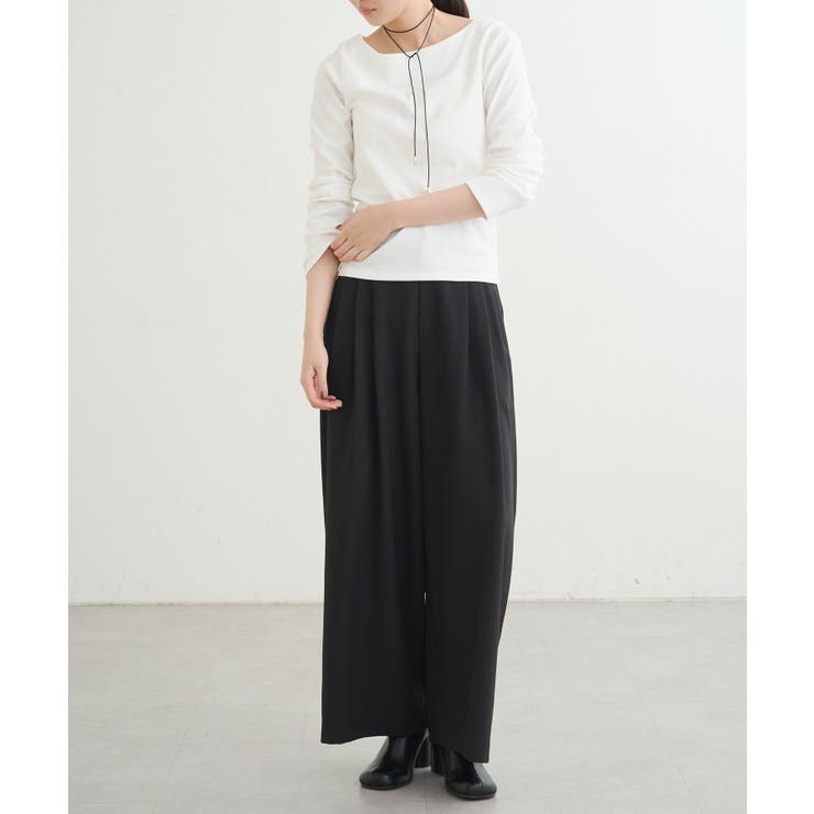 【earthy_】リブボートネックトップス | PAL GROUP OUTLET | 詳細画像3 