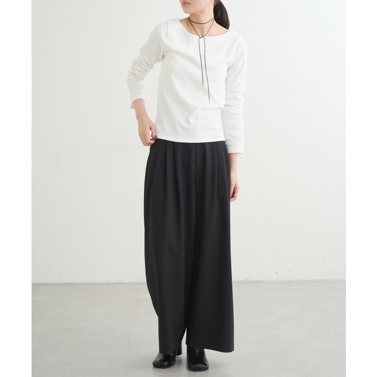 【earthy_】リブボートネックトップス | PAL GROUP OUTLET | 詳細画像4 
