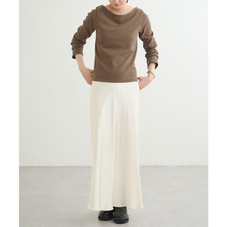 【earthy_】リブボートネックトップス | PAL GROUP OUTLET | 詳細画像14 