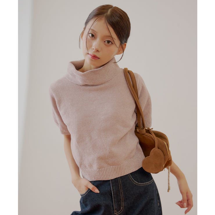 PNK | 【Chico】ラメベロアタートル半袖KT | PAL GROUP OUTLET