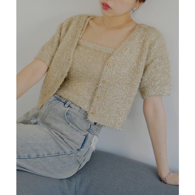 【Chico】ラメシャギーニットCD+ベアキャミSET | PAL GROUP OUTLET | 詳細画像17 