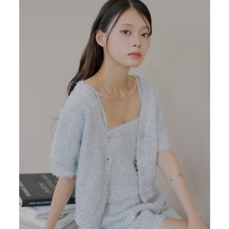 【Chico】ラメシャギーニットCD+ベアキャミSET | PAL GROUP OUTLET | 詳細画像1 