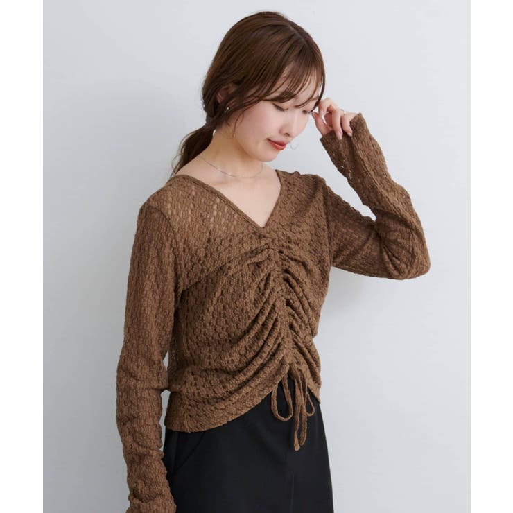 ここたん Kastane】B ギャザーレースカットトップス[品番：PALW0006584