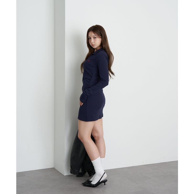 【RAY CASSIN】長袖スキッパーポロ刺繍ミニOP | PAL GROUP OUTLET | 詳細画像4 