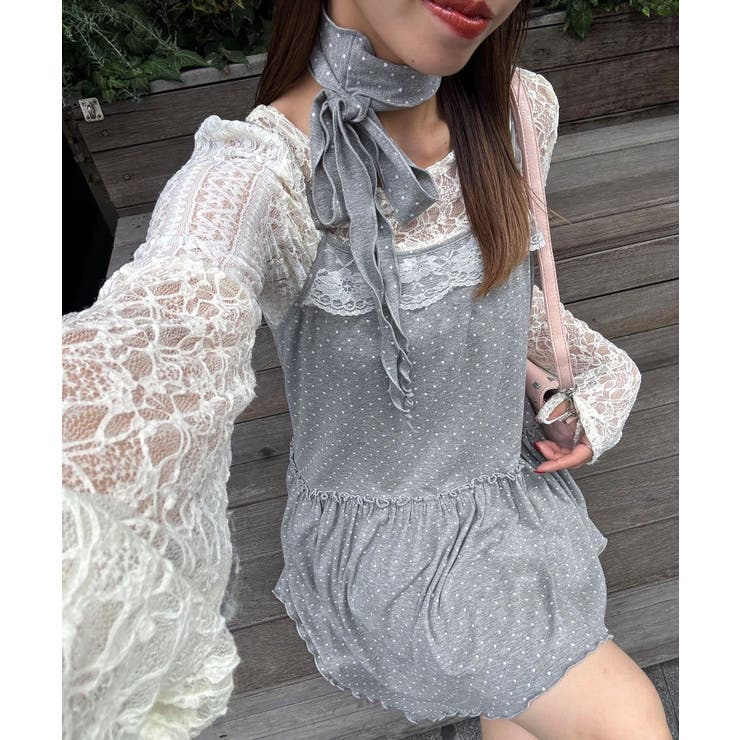 【Ciaopanic】チョーカーSETドットアシメチュニックキャミワンピ | PAL GROUP OUTLET | 詳細画像1 