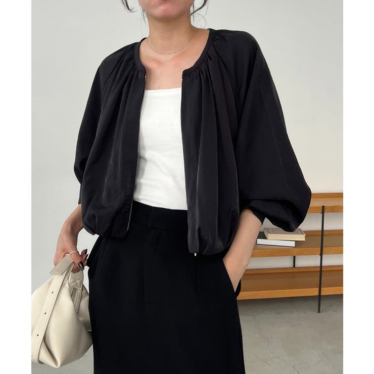 【CAPRICIEUX LE'MAGE】ノーカラーラウンドブルゾン | PAL GROUP OUTLET | 詳細画像1 