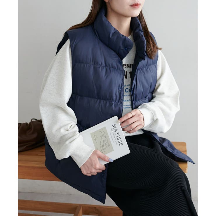 ネイビー | 【Discoat】リップナイロン中綿ベスト | PAL GROUP OUTLET
