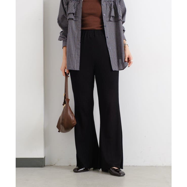 BLK | 【Kastane】B ワッフルフレアパンツ | PAL GROUP OUTLET