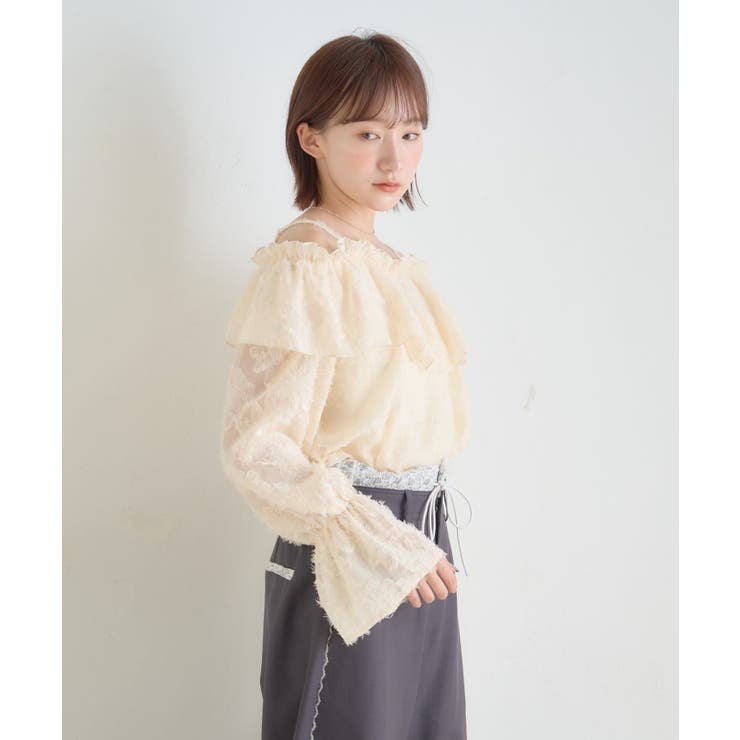 【mystic】[mline]シャギーフリル オフショルブラウス | PAL GROUP OUTLET | 詳細画像2 