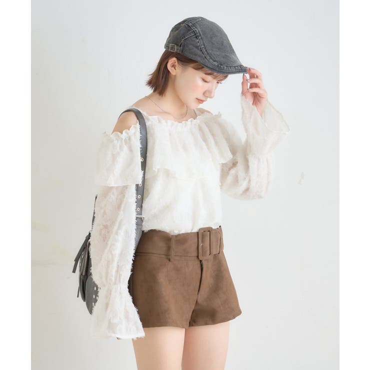 【mystic】[mline]シャギーフリル オフショルブラウス | PAL GROUP OUTLET | 詳細画像12 