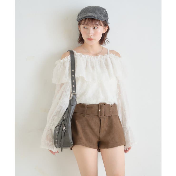 【mystic】[mline]シャギーフリル オフショルブラウス | PAL GROUP OUTLET | 詳細画像13 