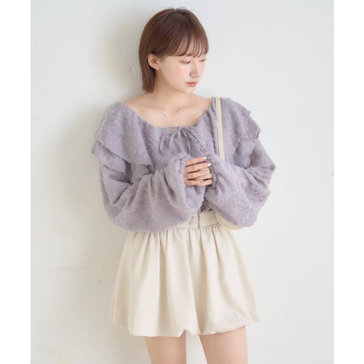【mystic】[mline]シャギーフリル ラッフルブラウス | PAL GROUP OUTLET | 詳細画像6 