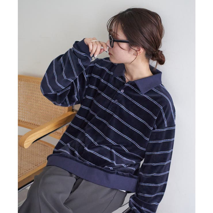 【Discoat】ベロアボーダーポロ | PAL GROUP OUTLET | 詳細画像17 