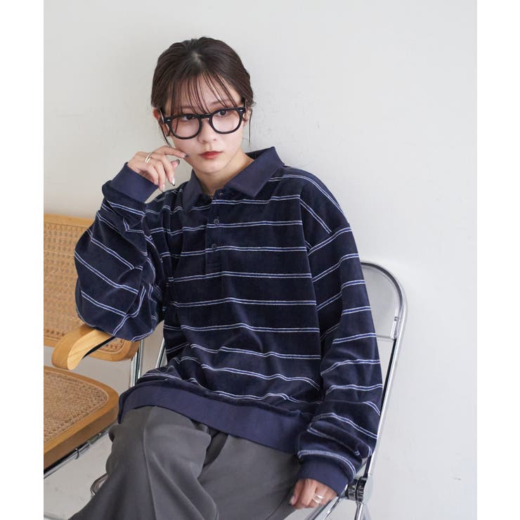 【Discoat】ベロアボーダーポロ | PAL GROUP OUTLET | 詳細画像19 