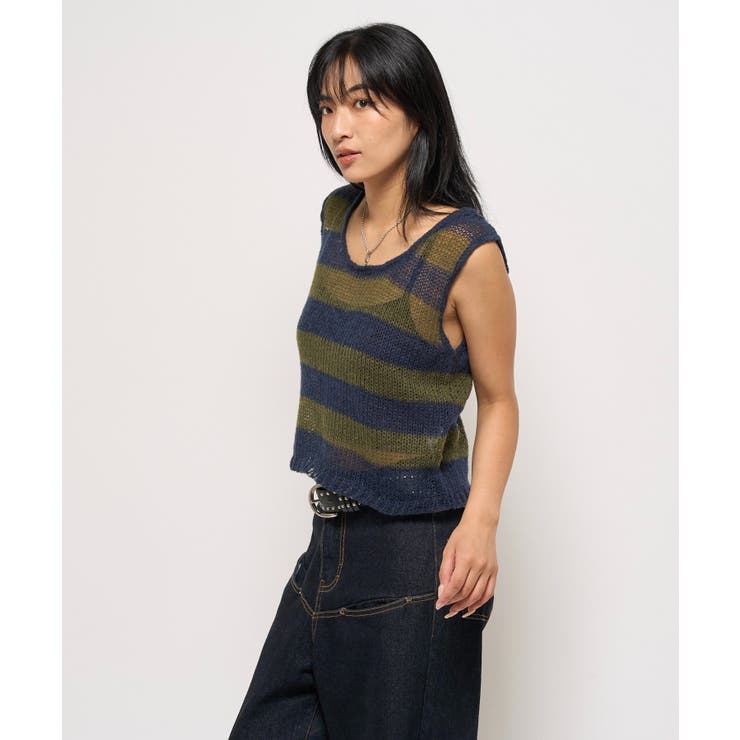 【WHO'S WHO gallery】ワイドボーダーニットベスト | PAL GROUP OUTLET | 詳細画像13 