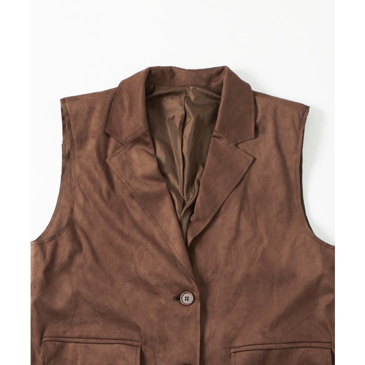 【WHO'S WHO gallery】フェイクスウェードテーラードジレ | PAL GROUP OUTLET | 詳細画像1 