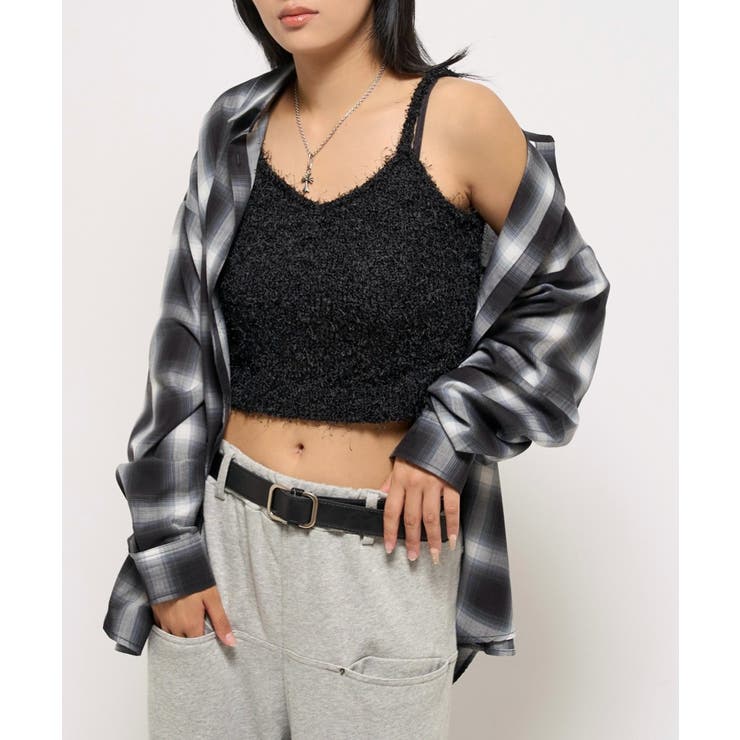 BLK | 【WHO'S WHO gallery】シャギーニットキャミ | PAL GROUP OUTLET