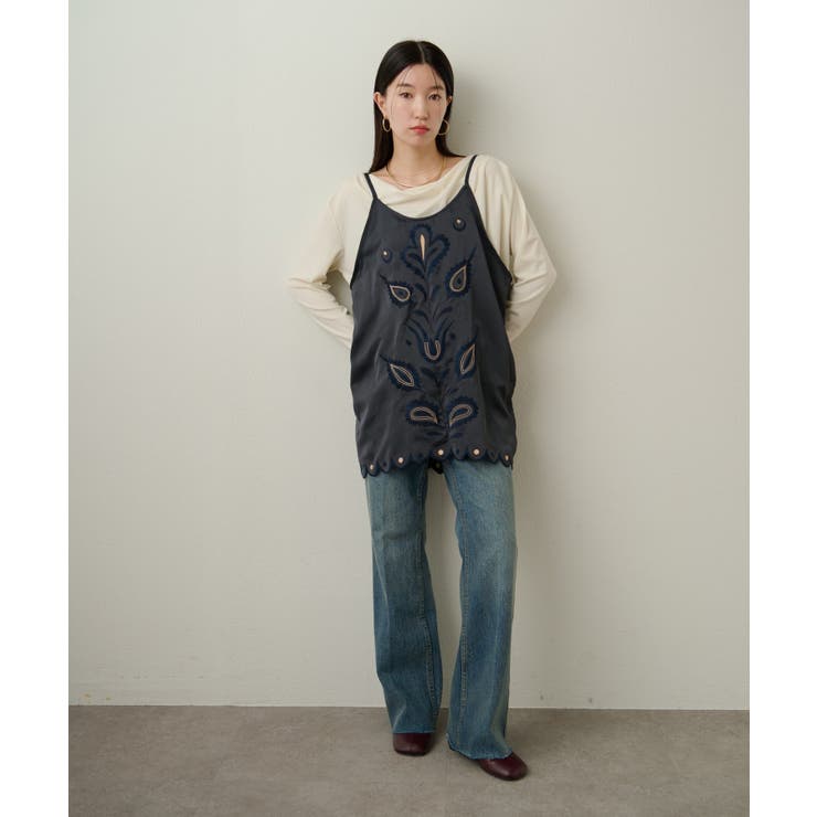 Omekashi】サテン刺繍キャミチュニック[品番：PALW0006744]｜PAL GROUP
