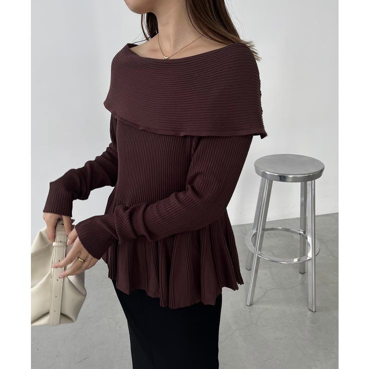 CAPRICIEUX LE'MAGE】フレアボートネックニット[品番：PALW0006723