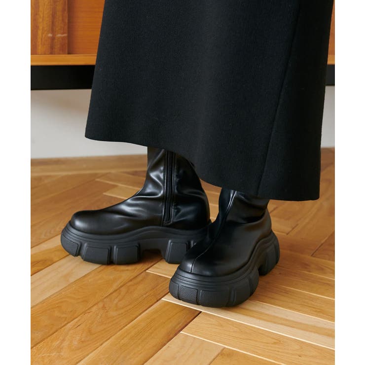 【Discoat】厚底ストレッチショートブーツ | PAL GROUP OUTLET | 詳細画像1 