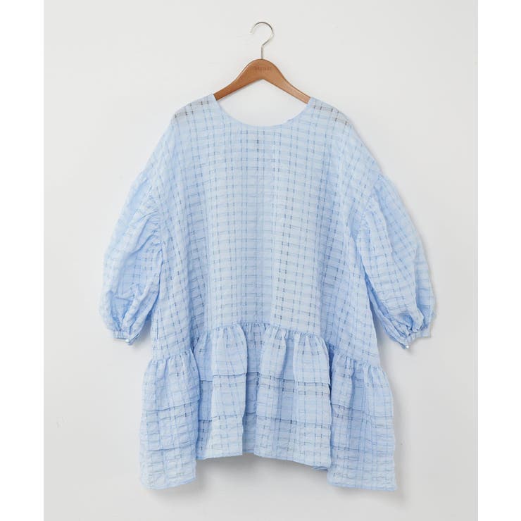 シアーチェックBIGタイボリュームミニドレス | PAL GROUP OUTLET | 詳細画像19 