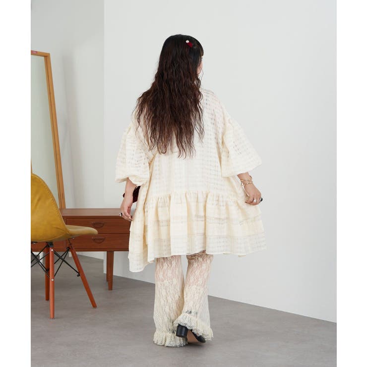 シアーチェックBIGタイボリュームミニドレス | PAL GROUP OUTLET | 詳細画像29 