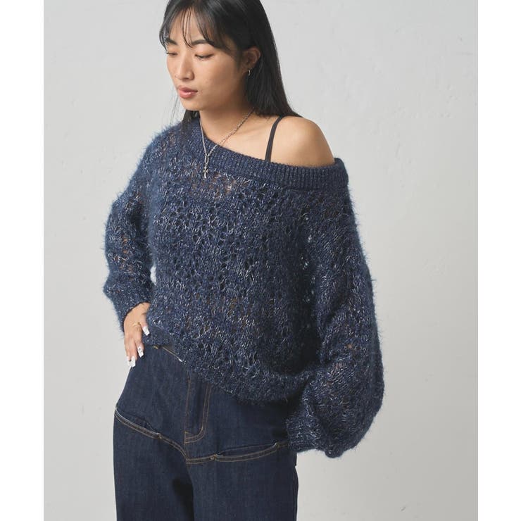 【WHO'S WHO gallery】HiNTラメオフショルニット | PAL GROUP OUTLET | 詳細画像2 