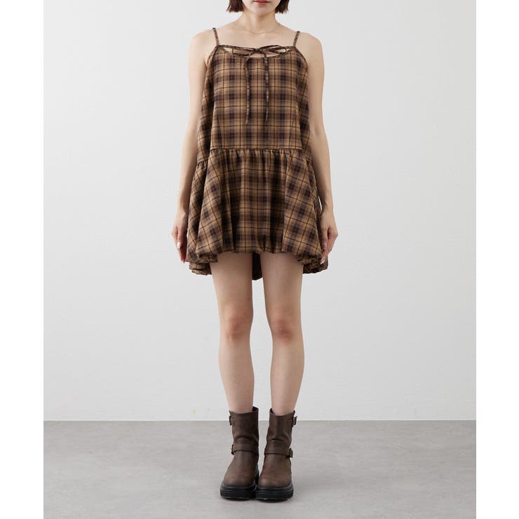【mystic】[mline]バルーンチェック キャミワンピ | PAL GROUP OUTLET | 詳細画像9 