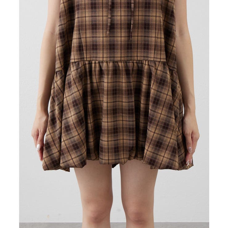 【mystic】[mline]バルーンチェック キャミワンピ | PAL GROUP OUTLET | 詳細画像15 