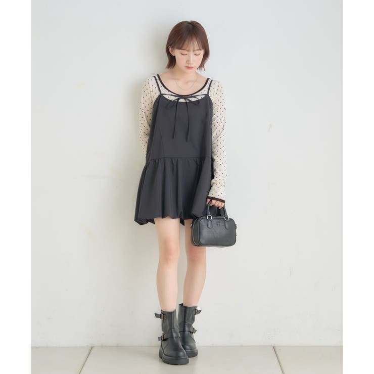 【mystic】[mline]バルーンチェック キャミワンピ | PAL GROUP OUTLET | 詳細画像7 