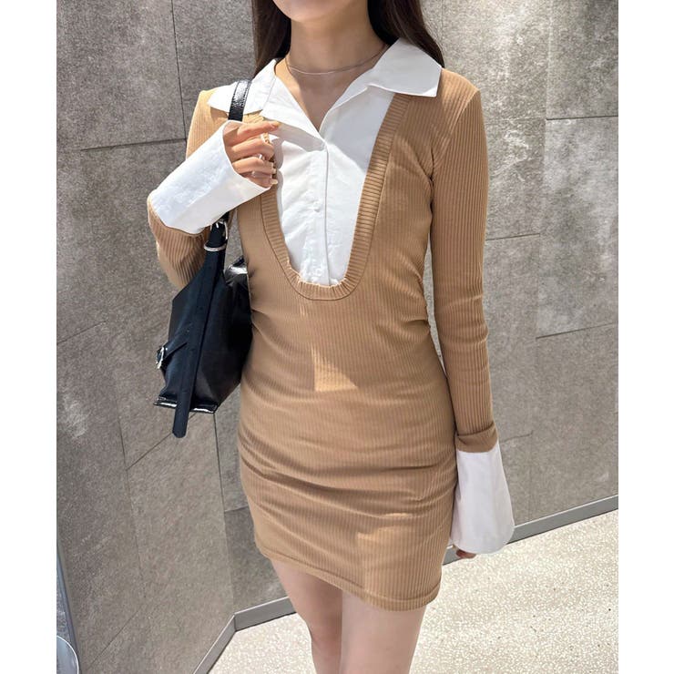 【mystic】[mline]シャツレイヤード ミニワンピ | PAL GROUP OUTLET | 詳細画像2 