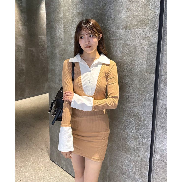 【mystic】[mline]シャツレイヤード ミニワンピ | PAL GROUP OUTLET | 詳細画像3 