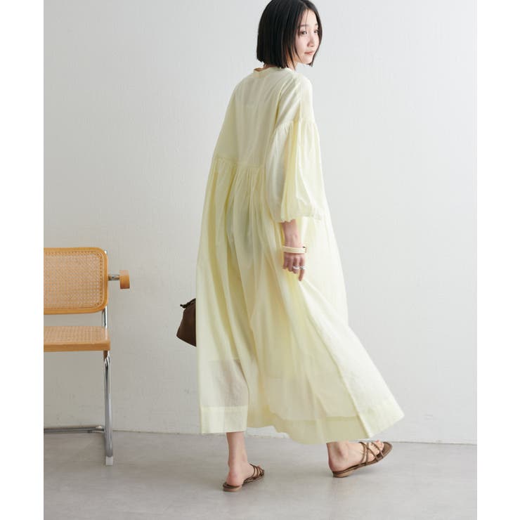 【Discoat】【India】袖バルーン切替ギャザーワンピース | PAL GROUP OUTLET | 詳細画像18 