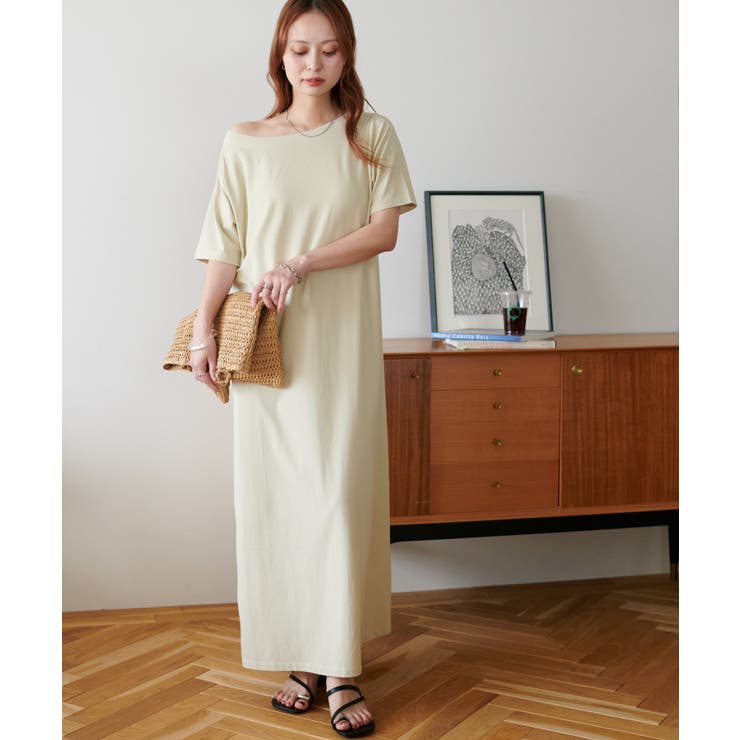 ライトベージュ | 【Discoat】ワンショル半袖カットワンピース | PAL GROUP OUTLET