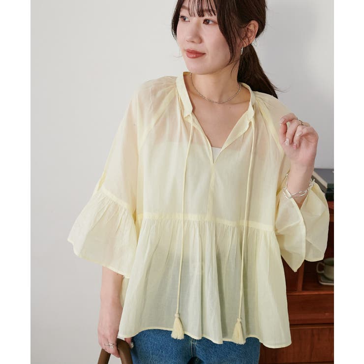 【Discoat】【India】袖フレアスキッパーブラウス | PAL GROUP OUTLET | 詳細画像10 