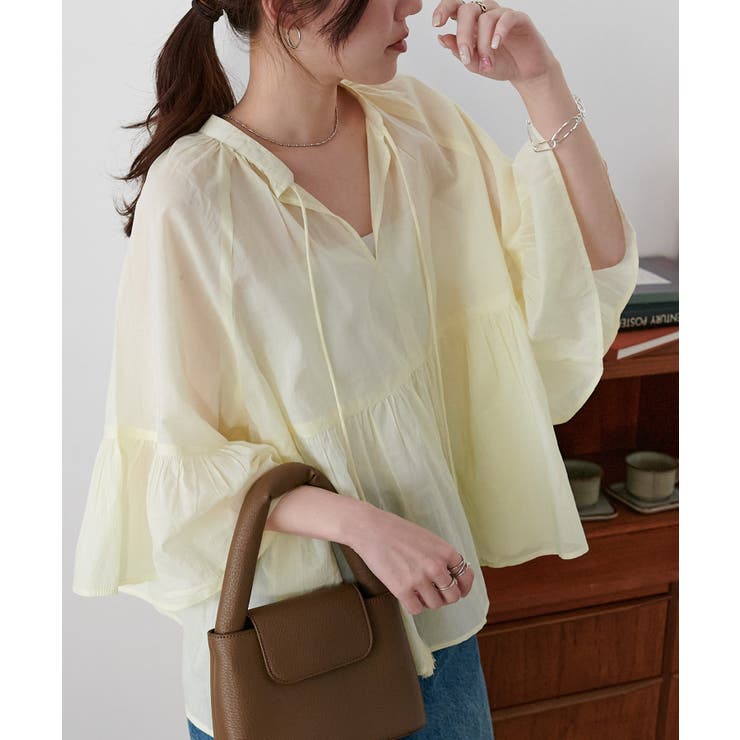 【Discoat】【India】袖フレアスキッパーブラウス | PAL GROUP OUTLET | 詳細画像11 