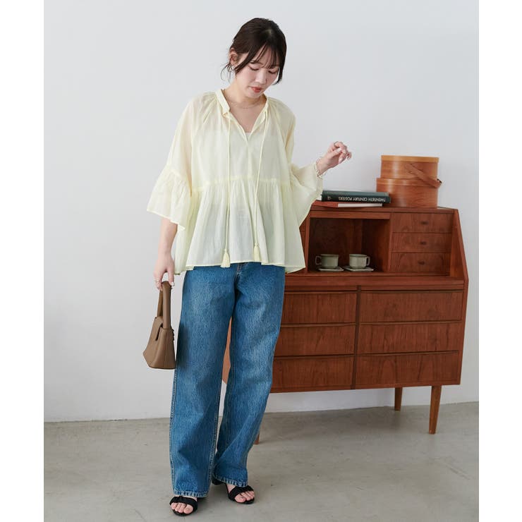 【Discoat】【India】袖フレアスキッパーブラウス | PAL GROUP OUTLET | 詳細画像17 