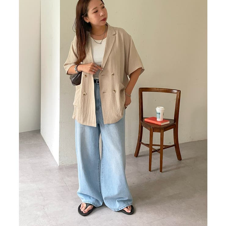 【Discoat】デニムタックワイドパンツ | PAL GROUP OUTLET | 詳細画像8 