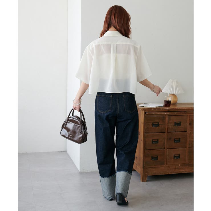 【Discoat】シアー半袖クロップドシャツ | PAL GROUP OUTLET | 詳細画像9 