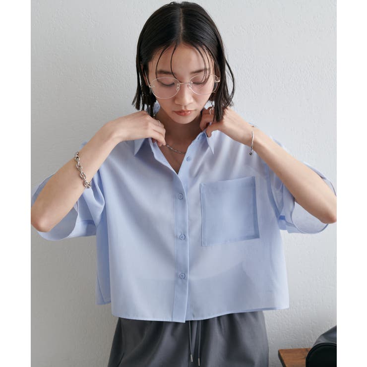 【Discoat】シアー半袖クロップドシャツ | PAL GROUP OUTLET | 詳細画像24 