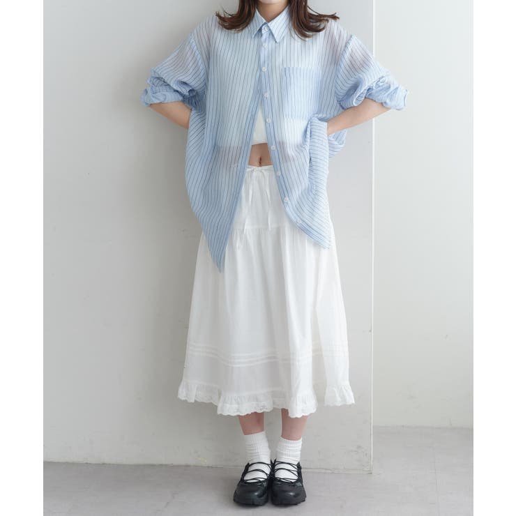 【Discoat】【umm】ピンタックレースフレアスカート | PAL GROUP OUTLET | 詳細画像12 